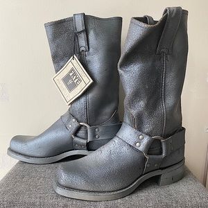 Frye x Marc Jacobs spray paint silver moto boots